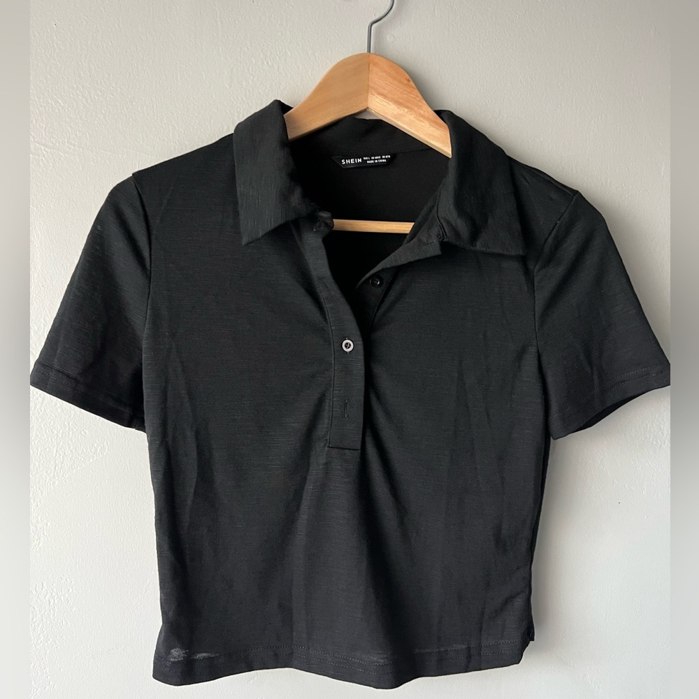 Shein Crop Polo Top